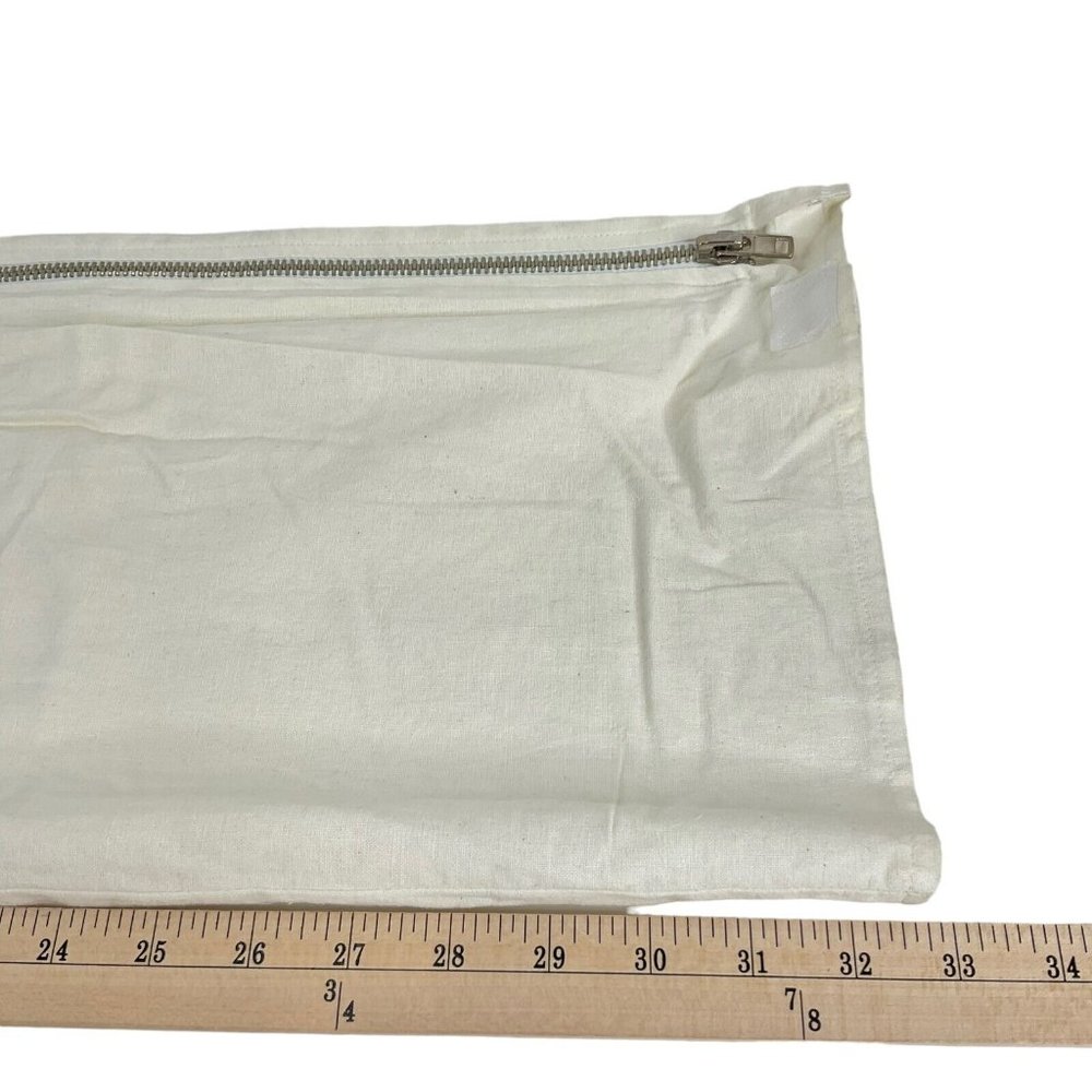 Aziz Pants Women's 33" Ivory Drawstring Front Side Zipper Heavy Linen Blend Nwot - Picture 11 of 13